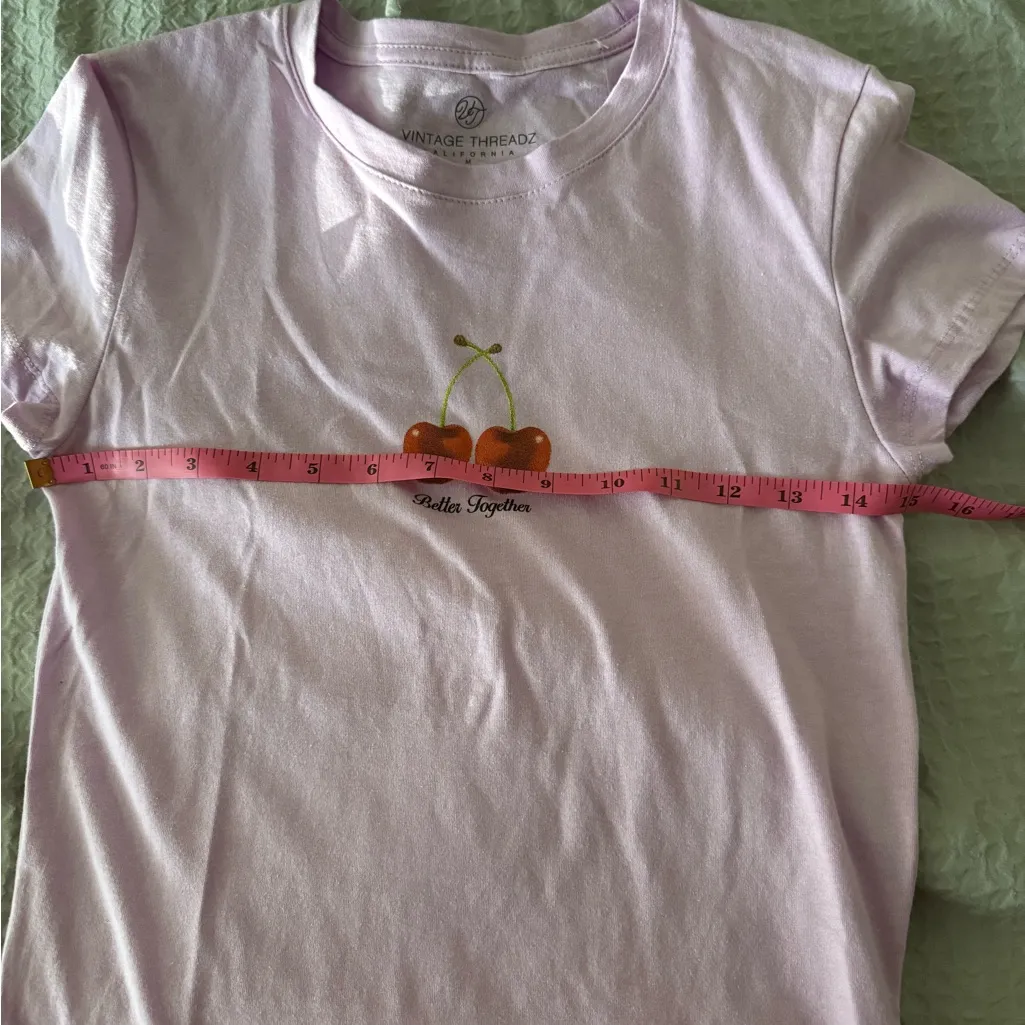 NWT Vintage Threads Juniors Pink Cherry Graphic T - Image 4
