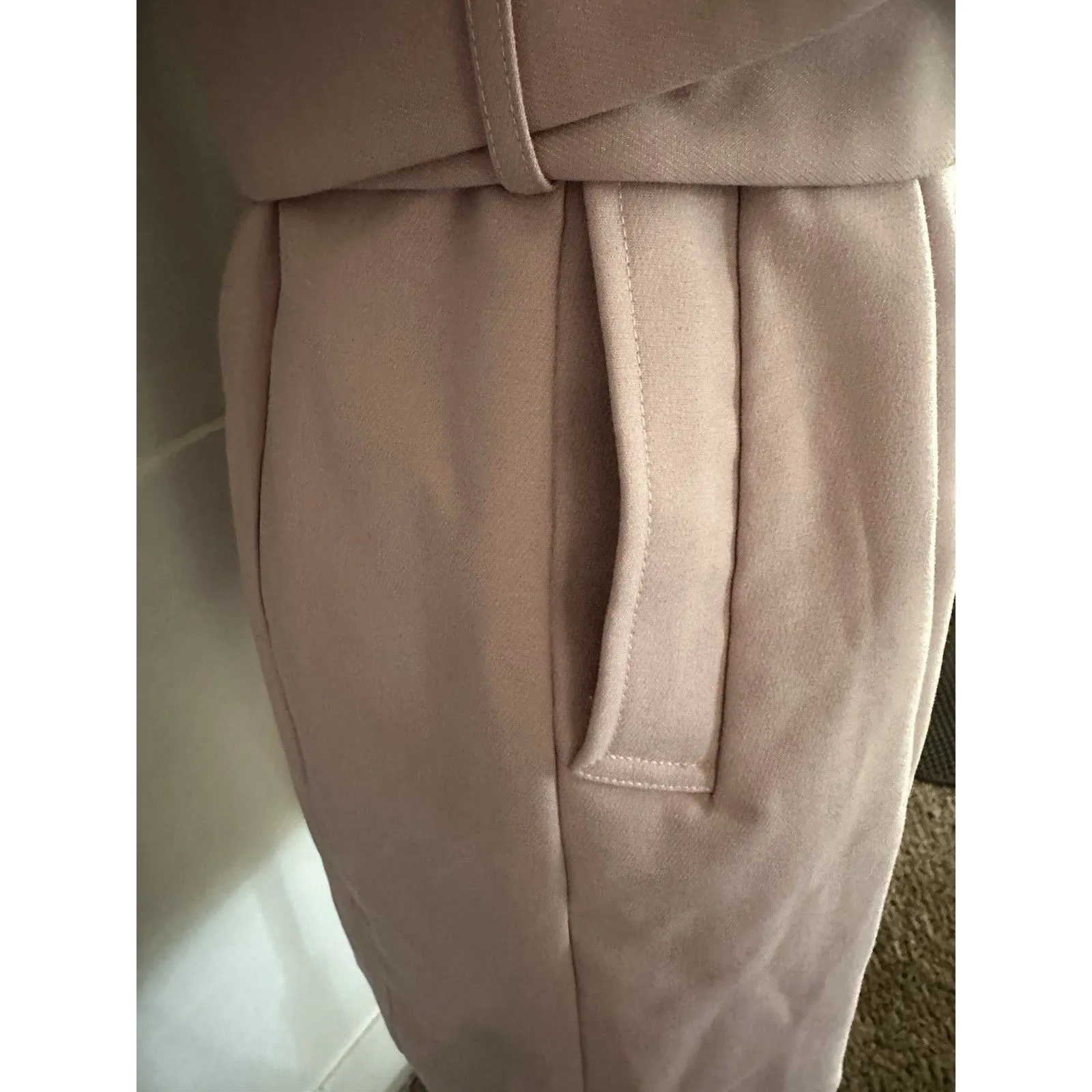 Elliatt Pink Off Shoulder Belted Trench Coat Style Dress w/wire Bodice Size S - Image 7