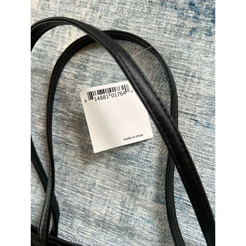 NWT! Macy's Black Micro Sequin Sparkle Front Tote Bag - Image 4