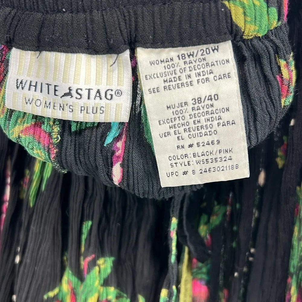 White Stag maxi tropical sequin crinkle broomstick plus size skirt vacation - Image 8