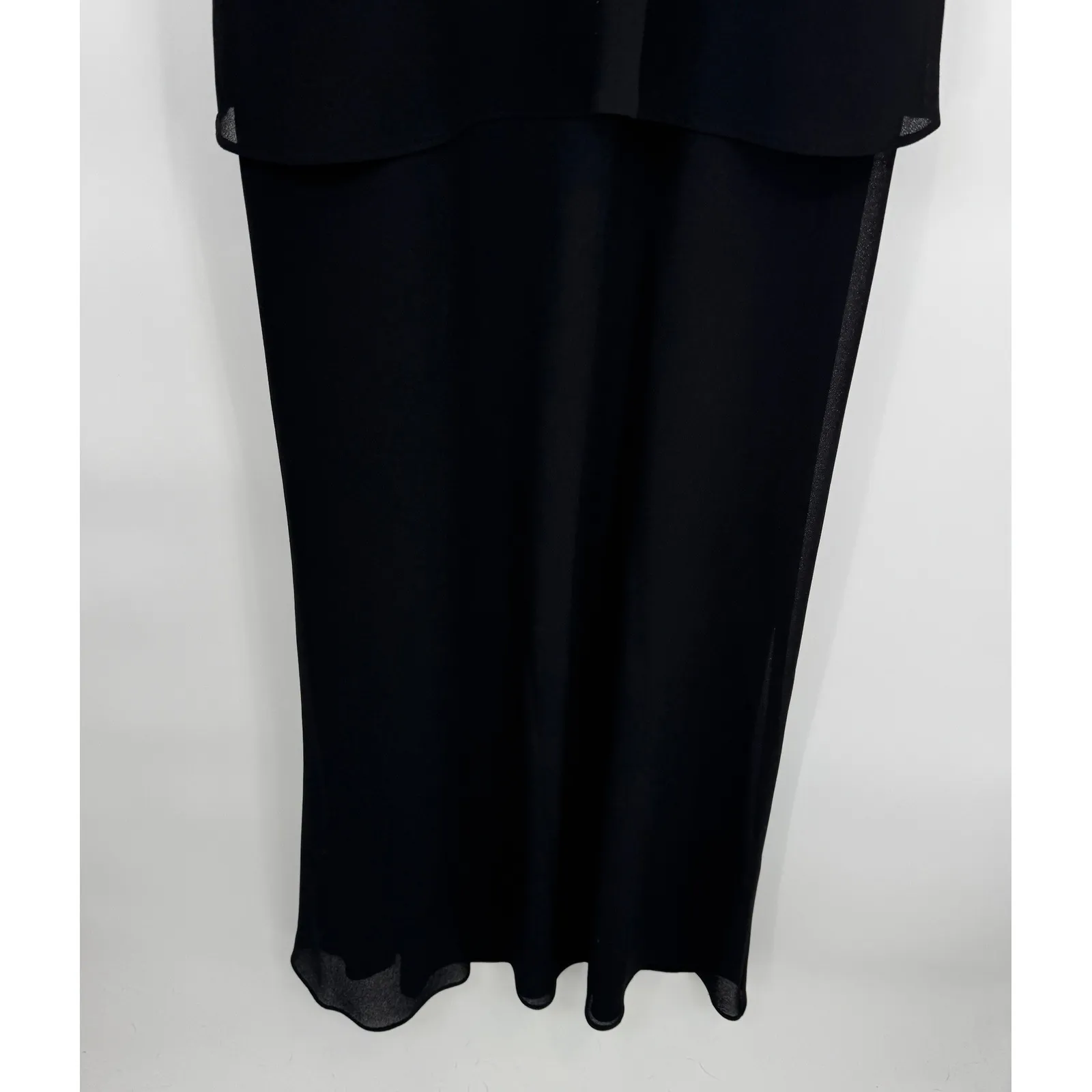 Vintage 90s Positive Attitude Dress Womens 12 Black Embroidered Beaded Romantic - Image 4