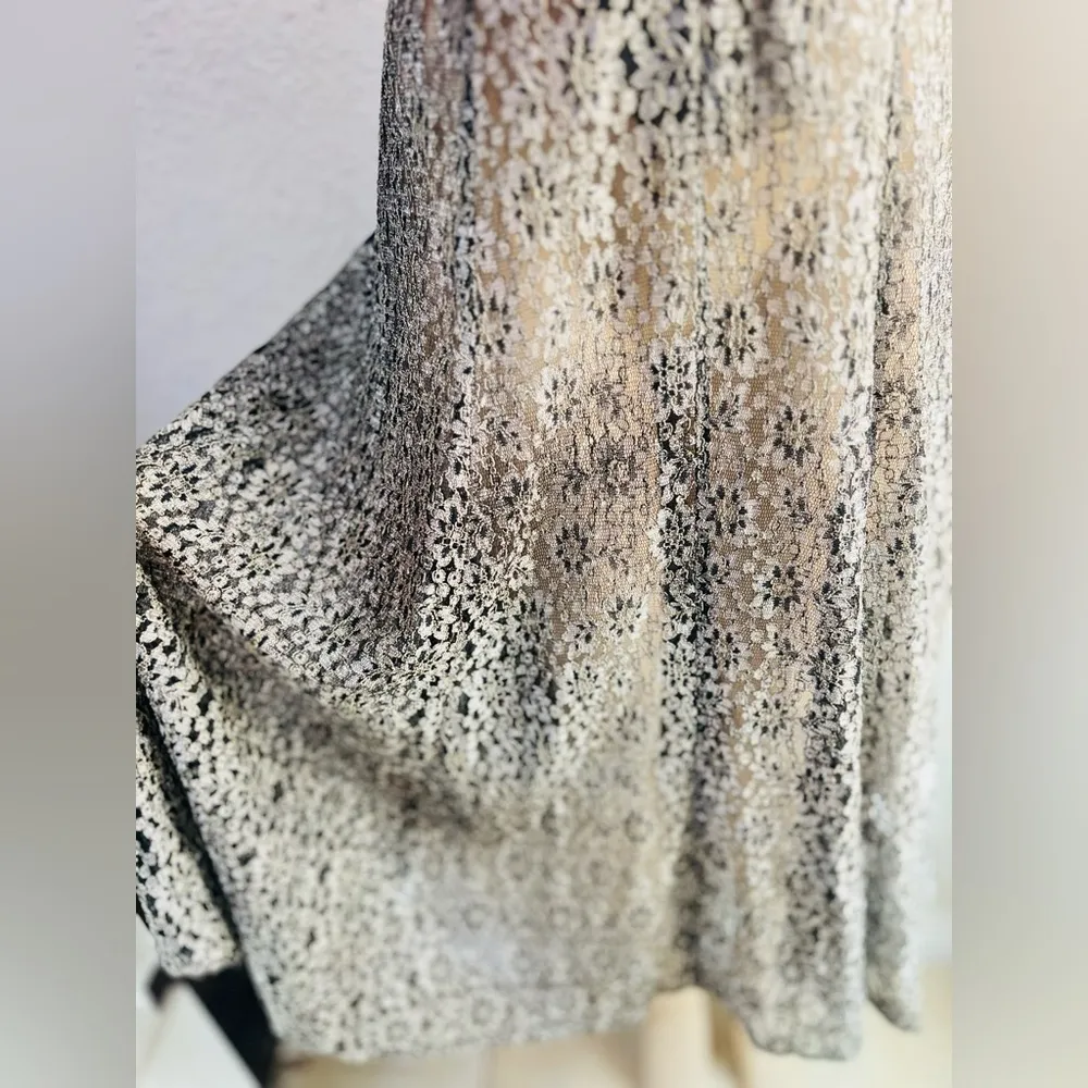 Vintage women’s dress see through size med to large measurement are included Black - Image 5