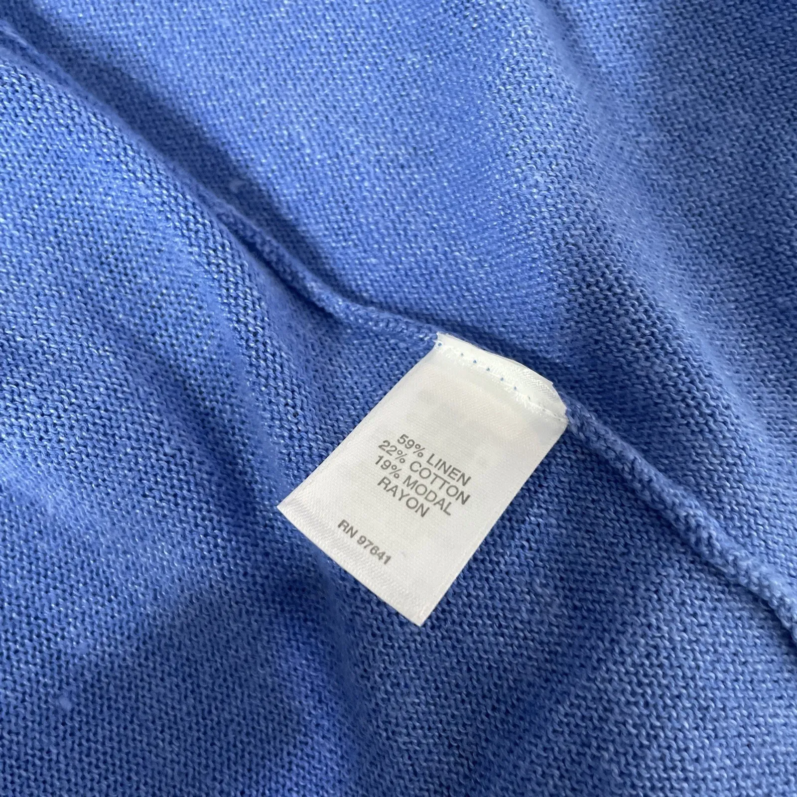 J. Jill Womens Plus Size XL Blue Knit Linen Blend Open Front Duster Cardigan - Image 4