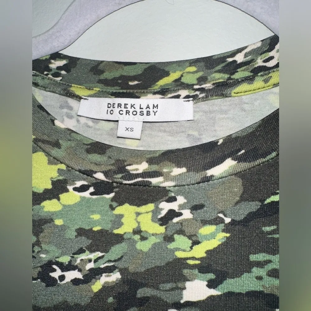 Derek Lam Lucielle Camo Ruched Studded‎ Midi Dress NWOT SIZE XS - Image 7