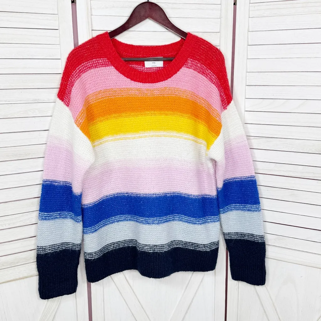 Old Navy Rainbow Stripe‎ Chunky Oversized Slouchy Pullover Sweater Medium Tall - Image 8