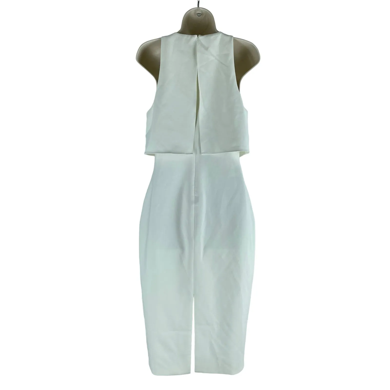 Likely Shayna Ruffle Overlay Cocktail Dress Knee Length White Size 10 - Image 7