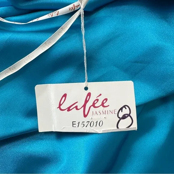 Teal Blue‎ Dress Size 8 Beaded Evening Party Cocktail Prom Bedazzled Rhinestone Blue - Image 14