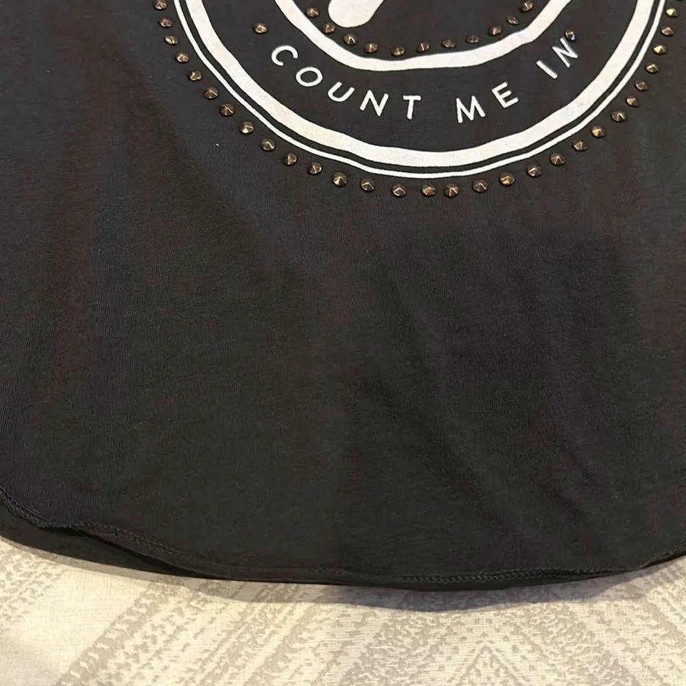 Peloton x Chaser ‘count me in’ Black & Grey Raglan with Grommets Shirt - Image 4