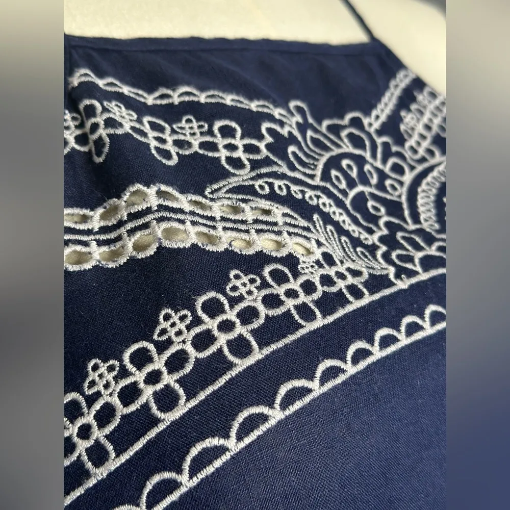 Gap No Routine Navy Embroidered Spaghetti Top (686) - Image 6