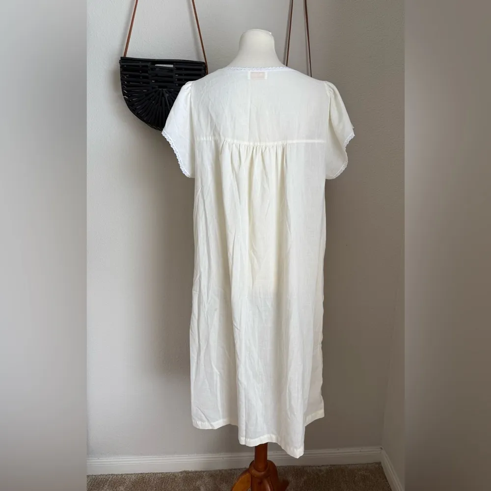 Vintage Barbizan Pale Yellow Chiffon Sheer Nightgown, Size Large - Image 3