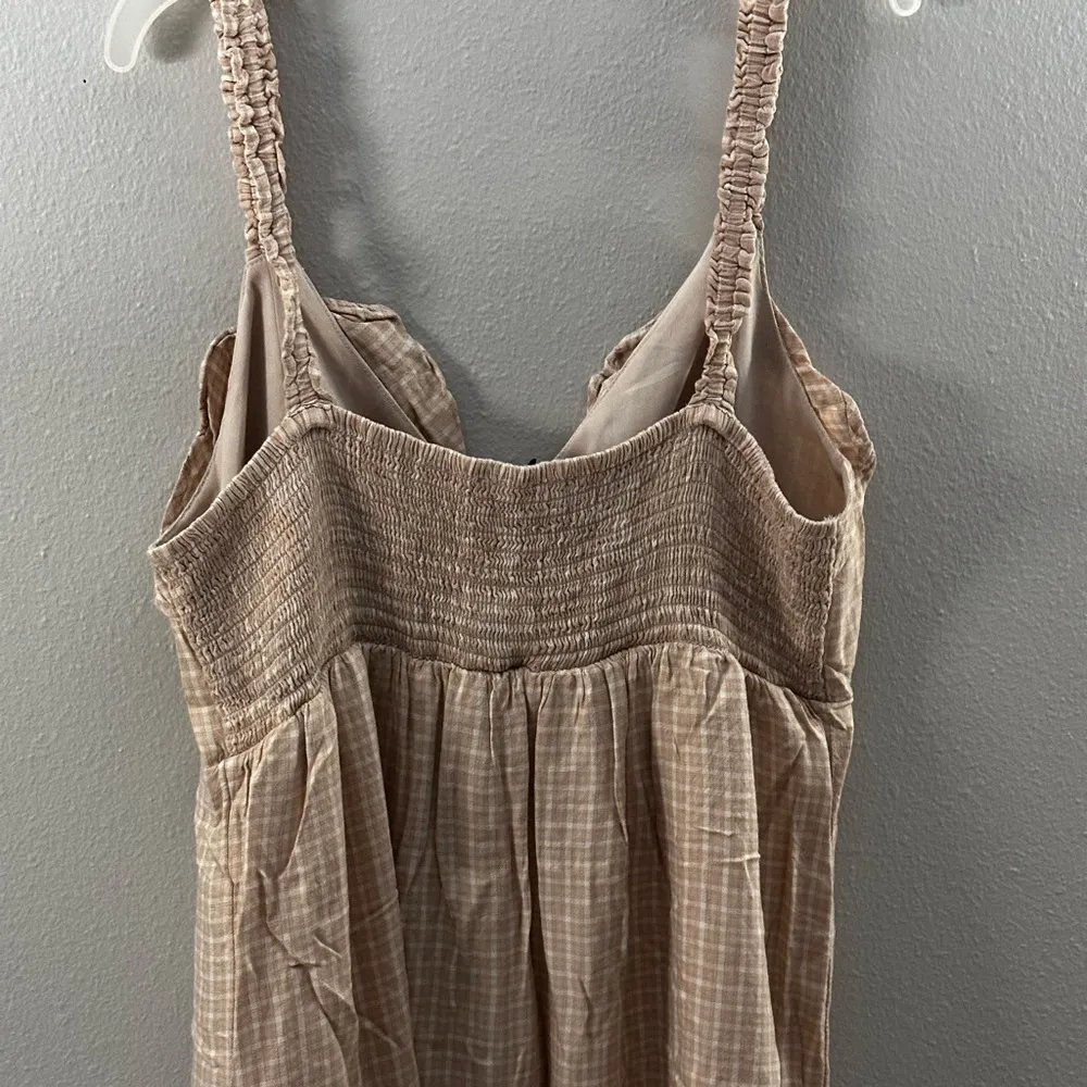 American Eagle Women Beige Plaid Mini dress size L‎ - Image 8