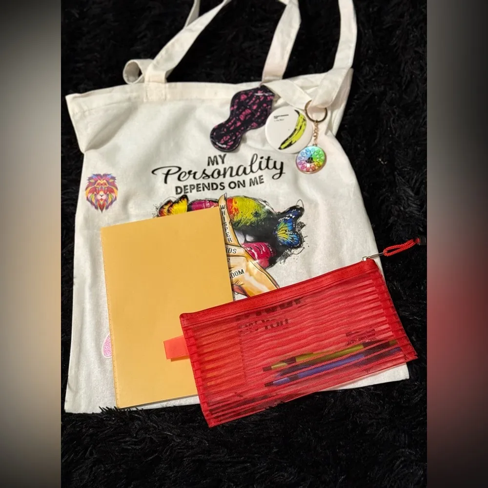 Handmade  My personality‎ depends on me tote bag - Image 4