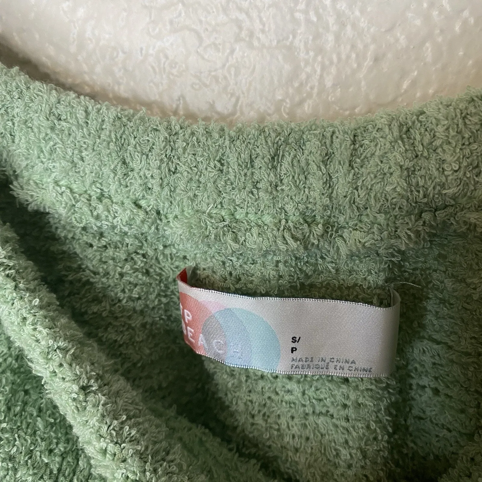 Free People FP Beach Claire Terrycloth Jumpsuit Womens Small Strapless Green - Image 5