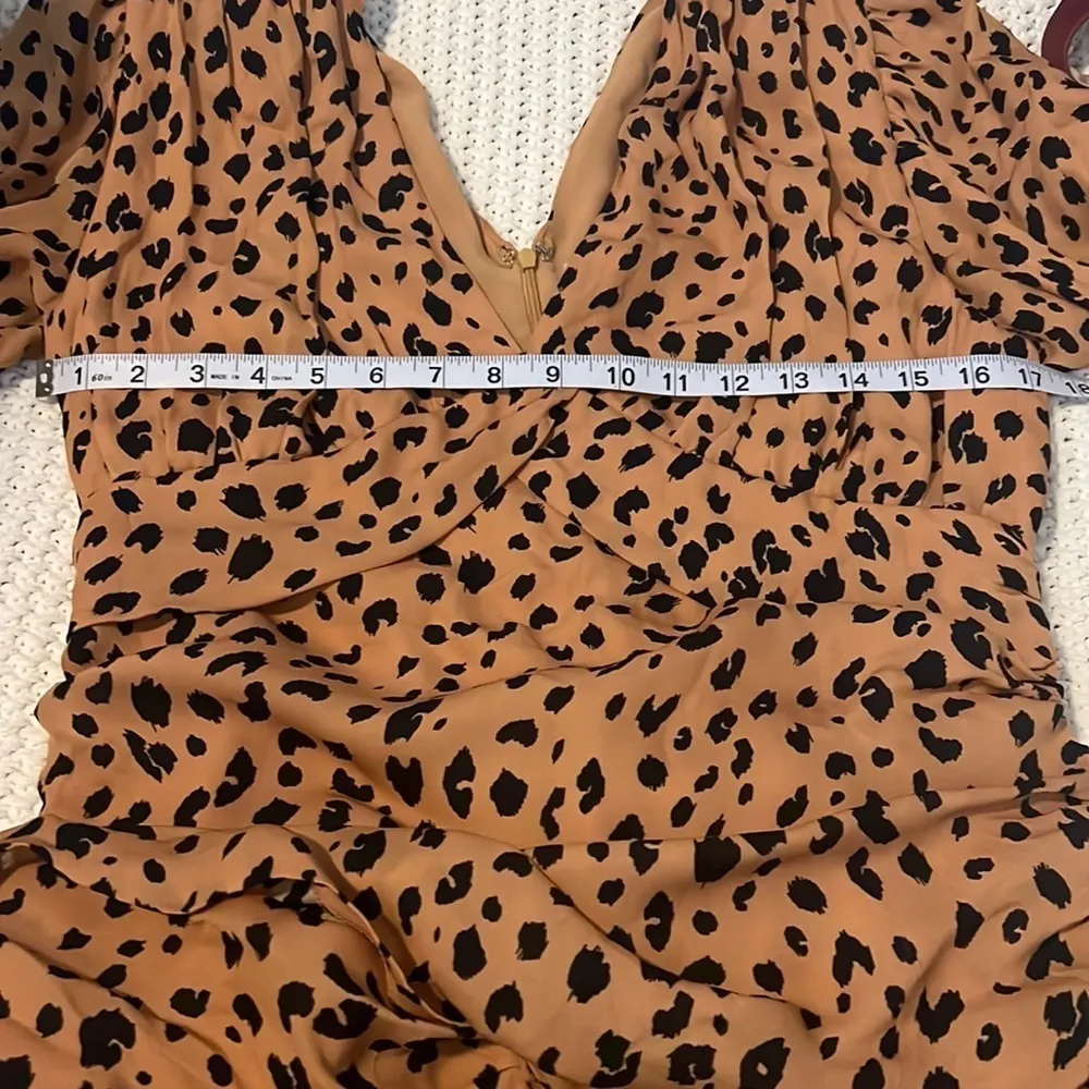NICHOLAS Gathered Frill Leopard Mini Long Sleeve Dress Size 8 - Image 8