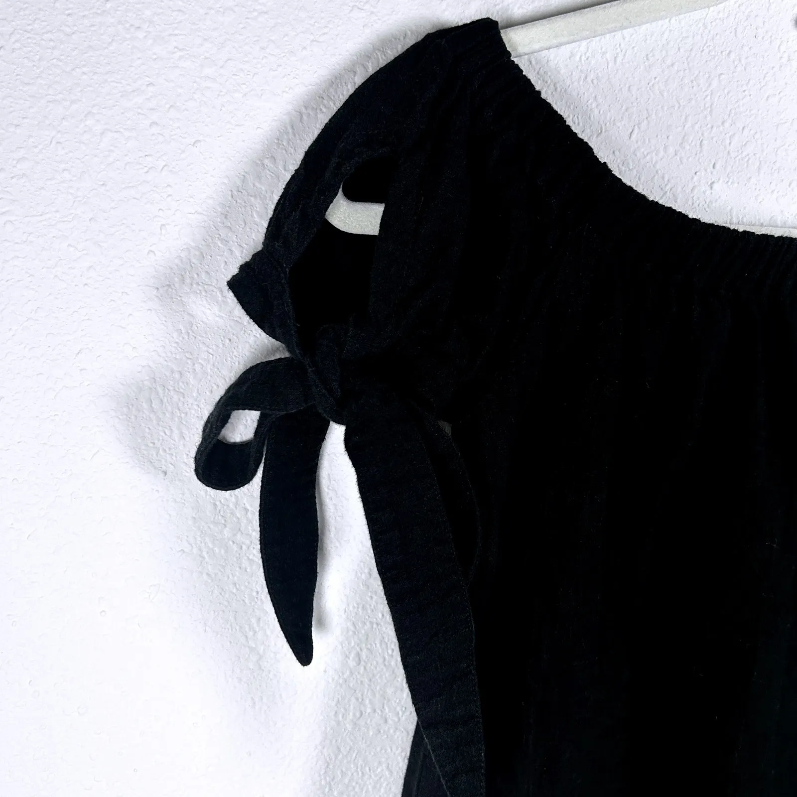 LuLu's Al Fresco Black Off‎ Shoulder Tie Sleeve Mini Dress XS Womens Casual - Image 3