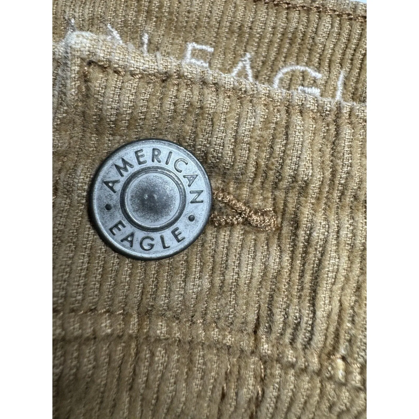 American Eagle Corduroy High Rise Mom Jeans Tan Brown Soft Comfy Stretchy Sz 8 - Image 9