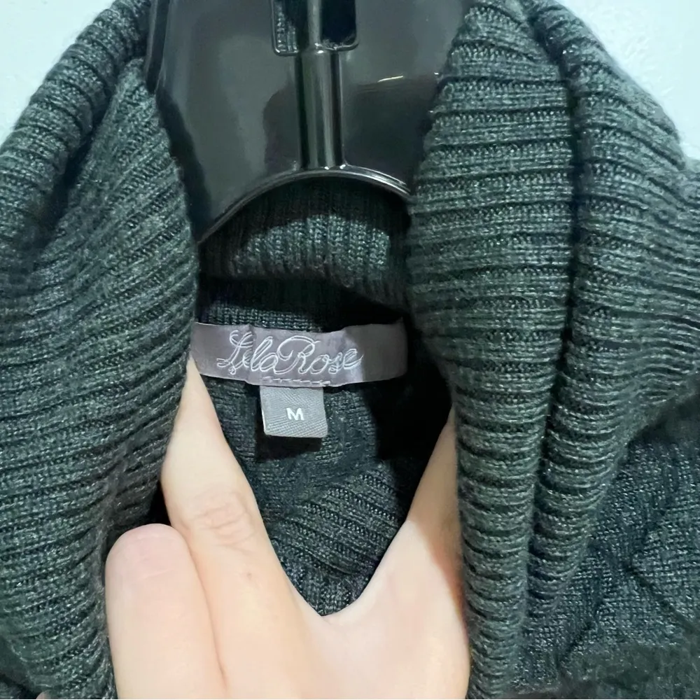 Lela Rose Emerald Cable Knit Turtleneck Sweater Green Size M - Image 9