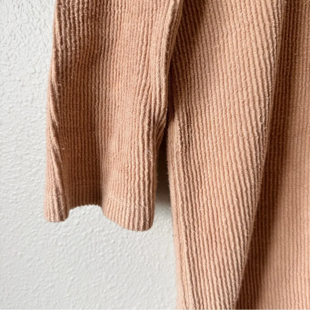 Reformation Tan Ribbed Short Sleeve Sweater Dress Womens S Channing Mini Preppy - Image 8