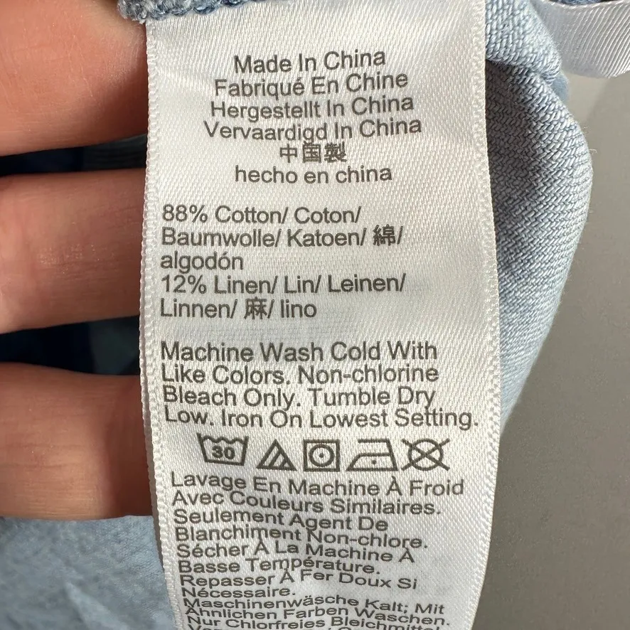 Madewell Chambray Denim Tunic Dress V Neck Sleeveless Shirt Dress Shift Casual - Image 9