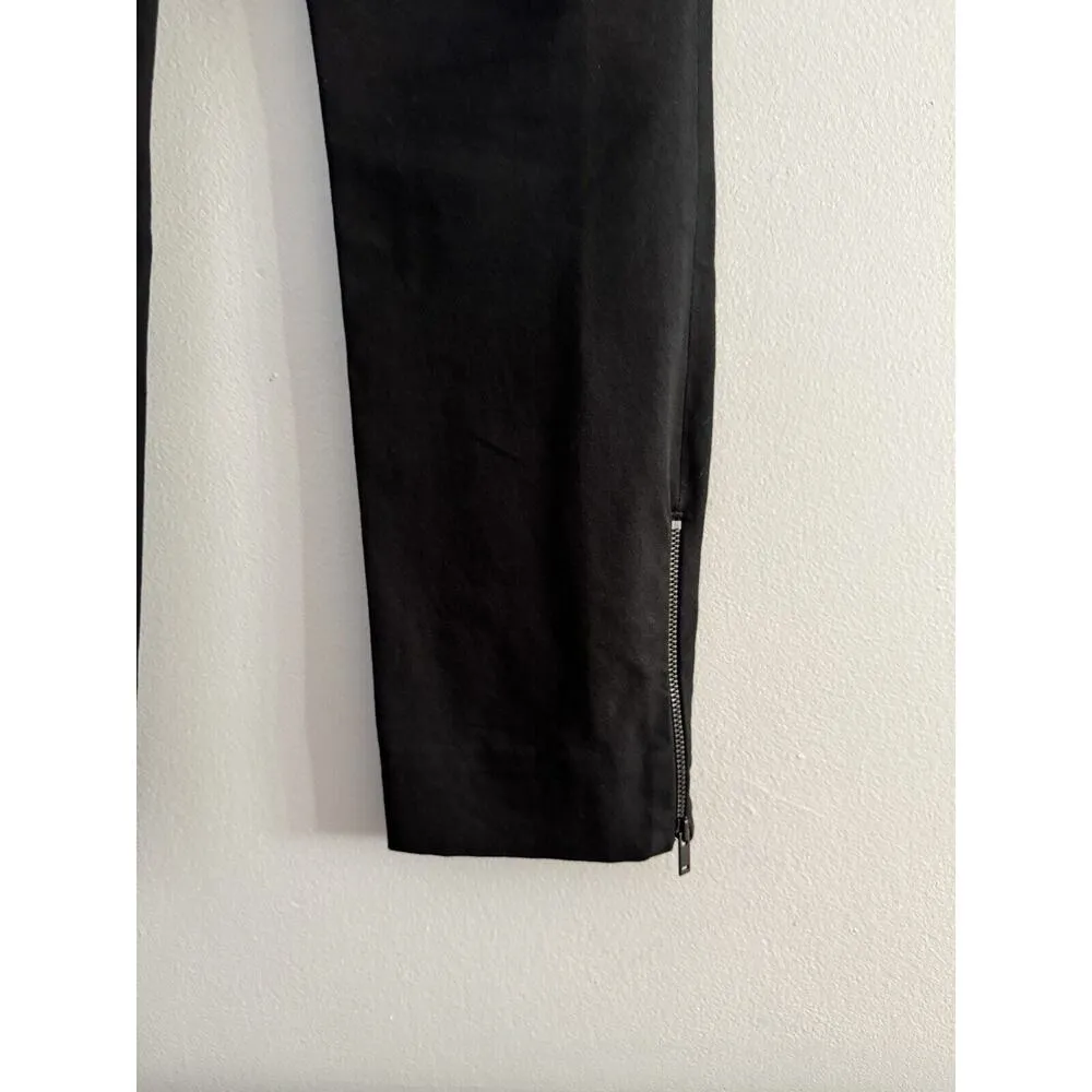 COS Black Twill High Waist Taper Leg Zipper Hem Cropped Trouser Dress Pants Sz 8 - Image 5