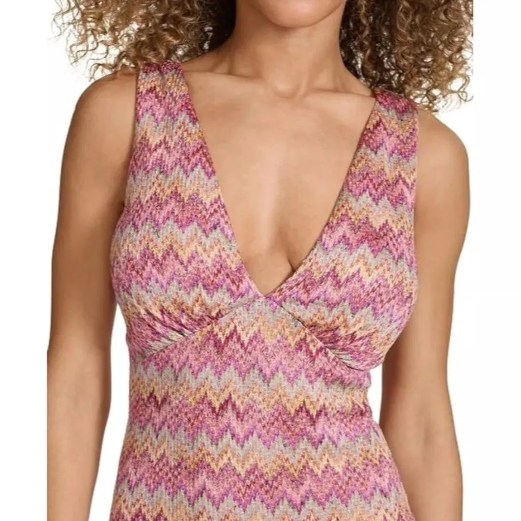 Siena Pink Chevron Bodycon V - Image 6