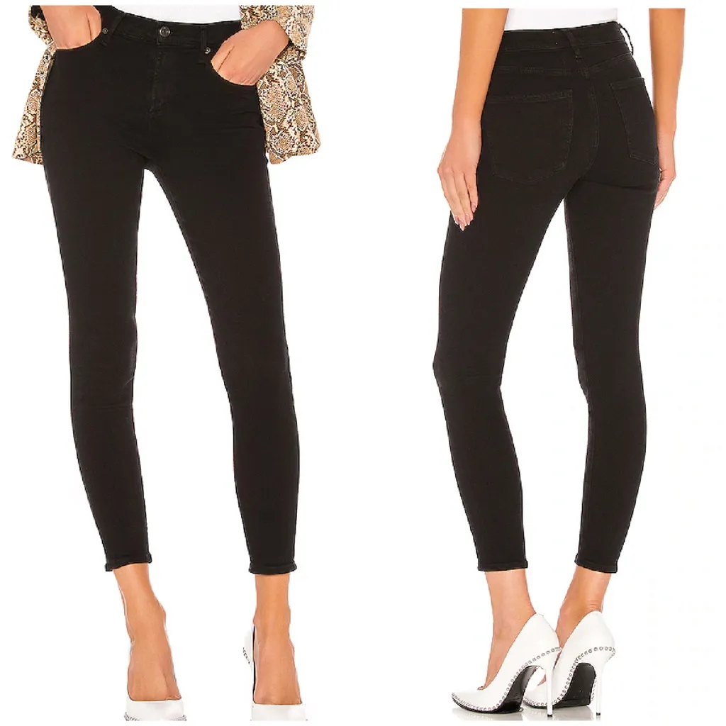 AGOLDE Sophie Mid Rise Ankle Skinny Jeans in Sane Black - Image 2