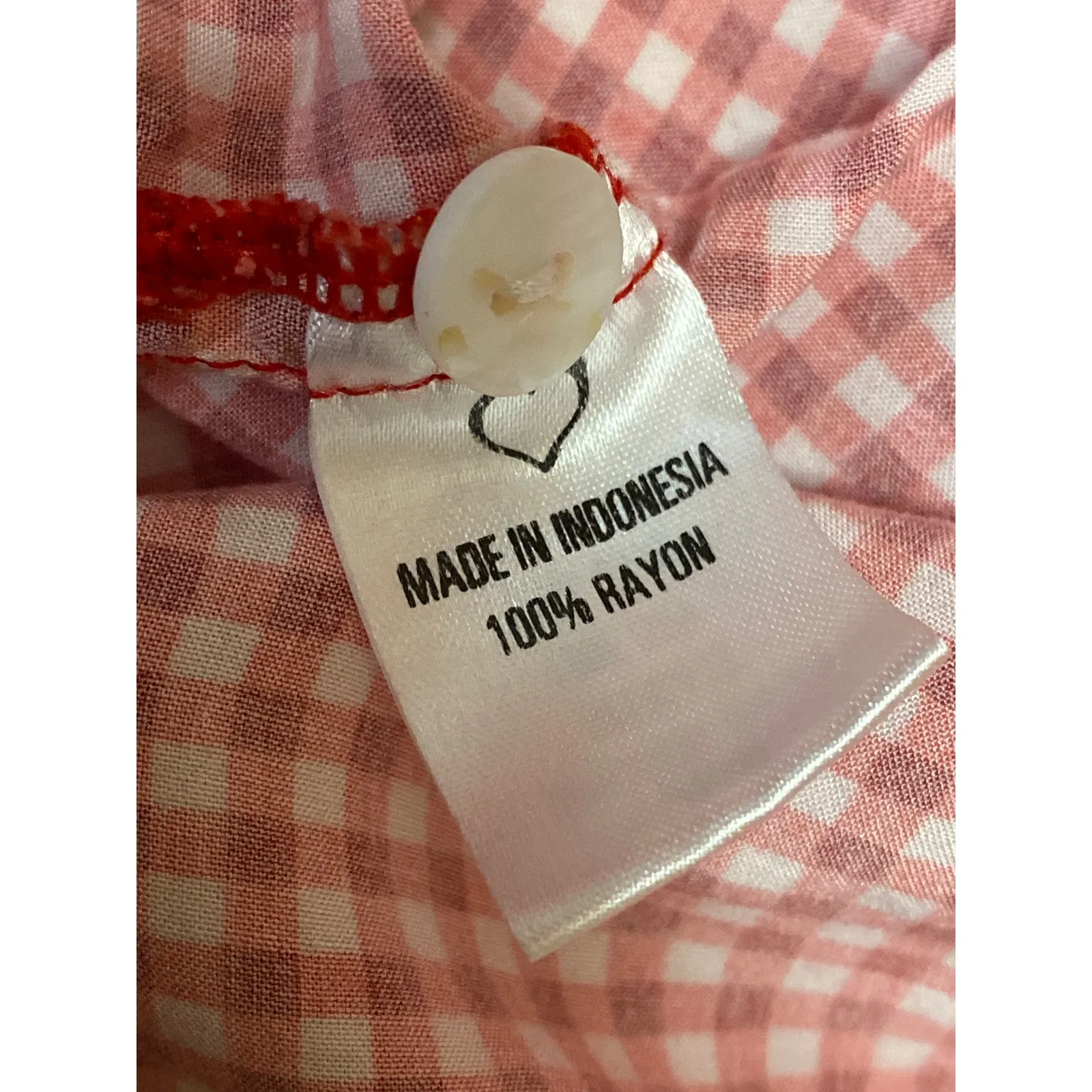 Joyous and Free Red Gingham Button Down Top Wide Leg Pajama Sleepwear Set Size S - Image 4