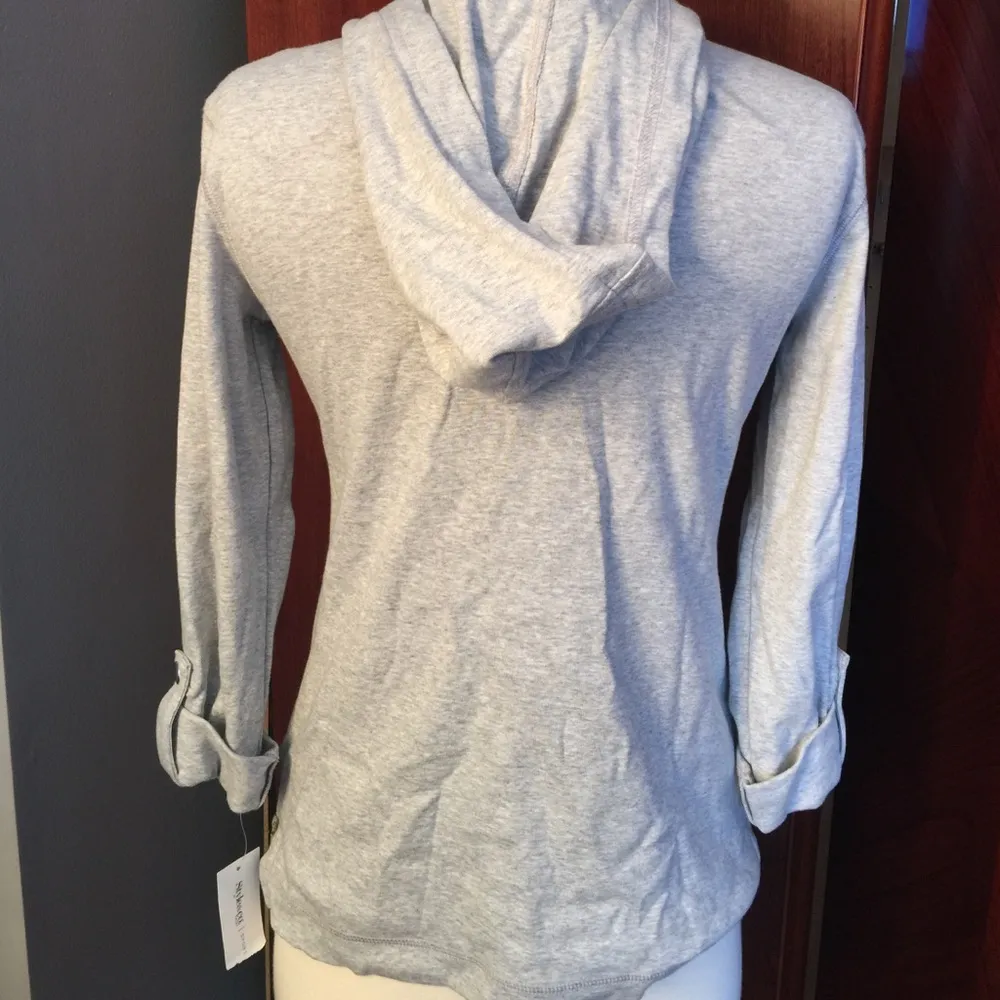 Style & Co Gray Hooded  Graphic Top - Image 2