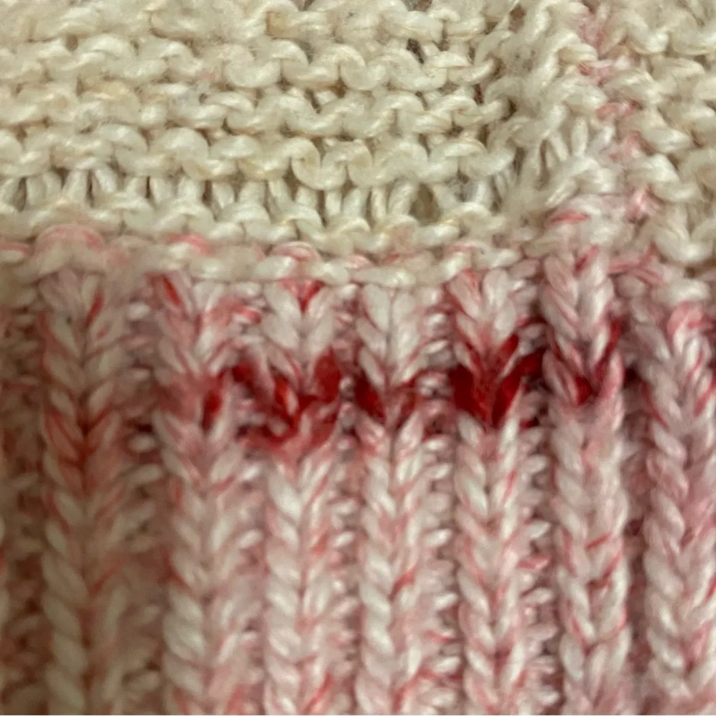 Garage Womens Crochet Knit Sweater L Large 42” Pink & Ivory Wool Blend READ - Image 5