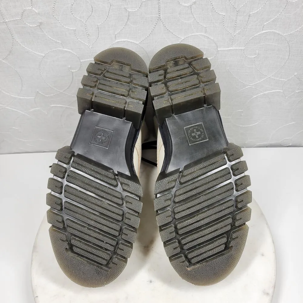 Dr. Martens Audrick 8-Eye Boots Womens 10 White Calf Leather Lace Up Platform - Image 6