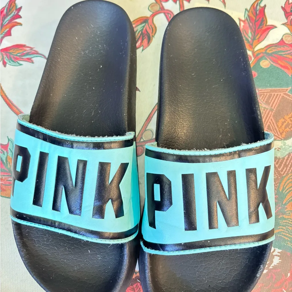 Victoria's Secret Pink Womens Slides Slip On Sandals Slippers Flip Flops - Image 2