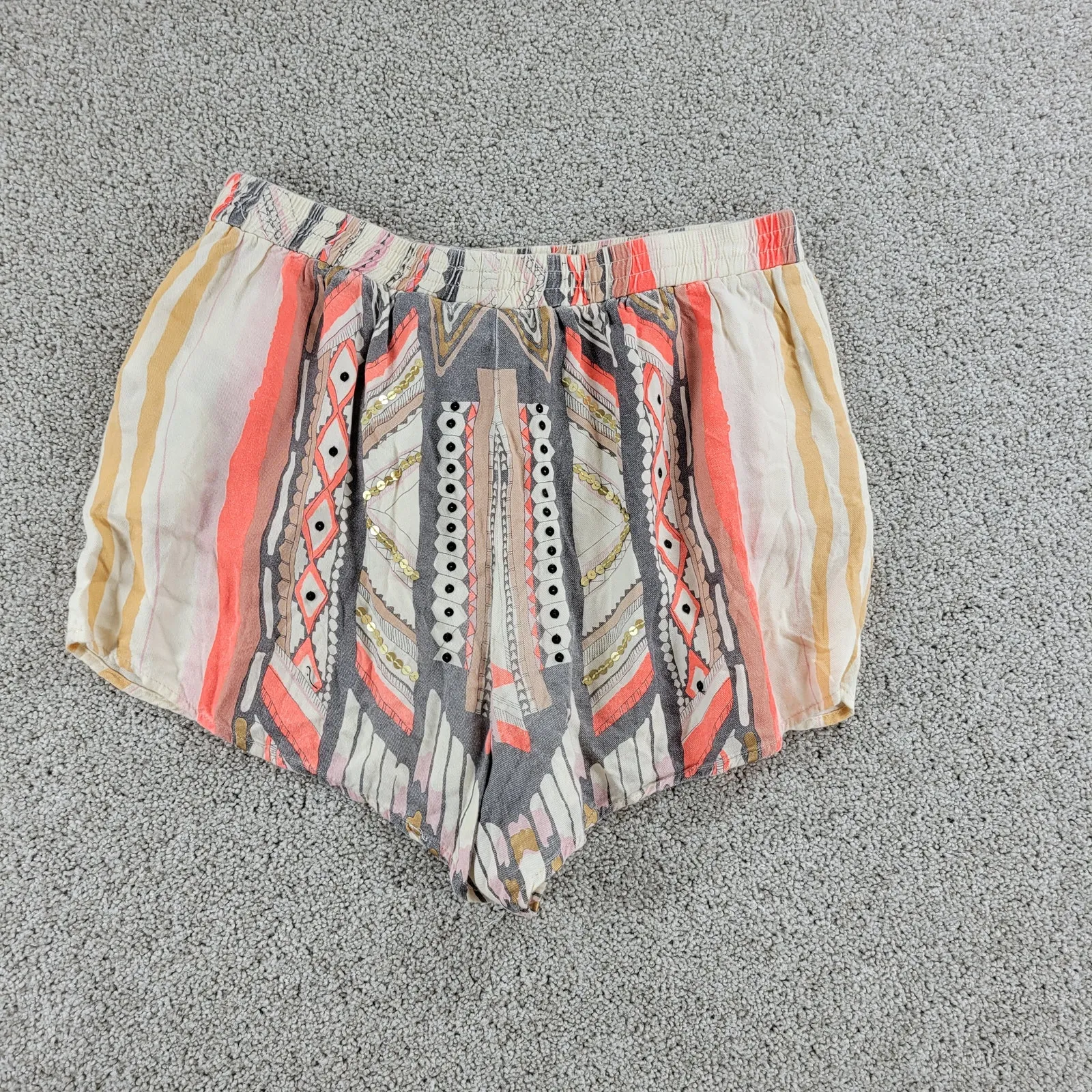 Minkpink Mayan Temple Shorts Womens S High Waist Lined Tribal Print Loose Pocket - Image 7