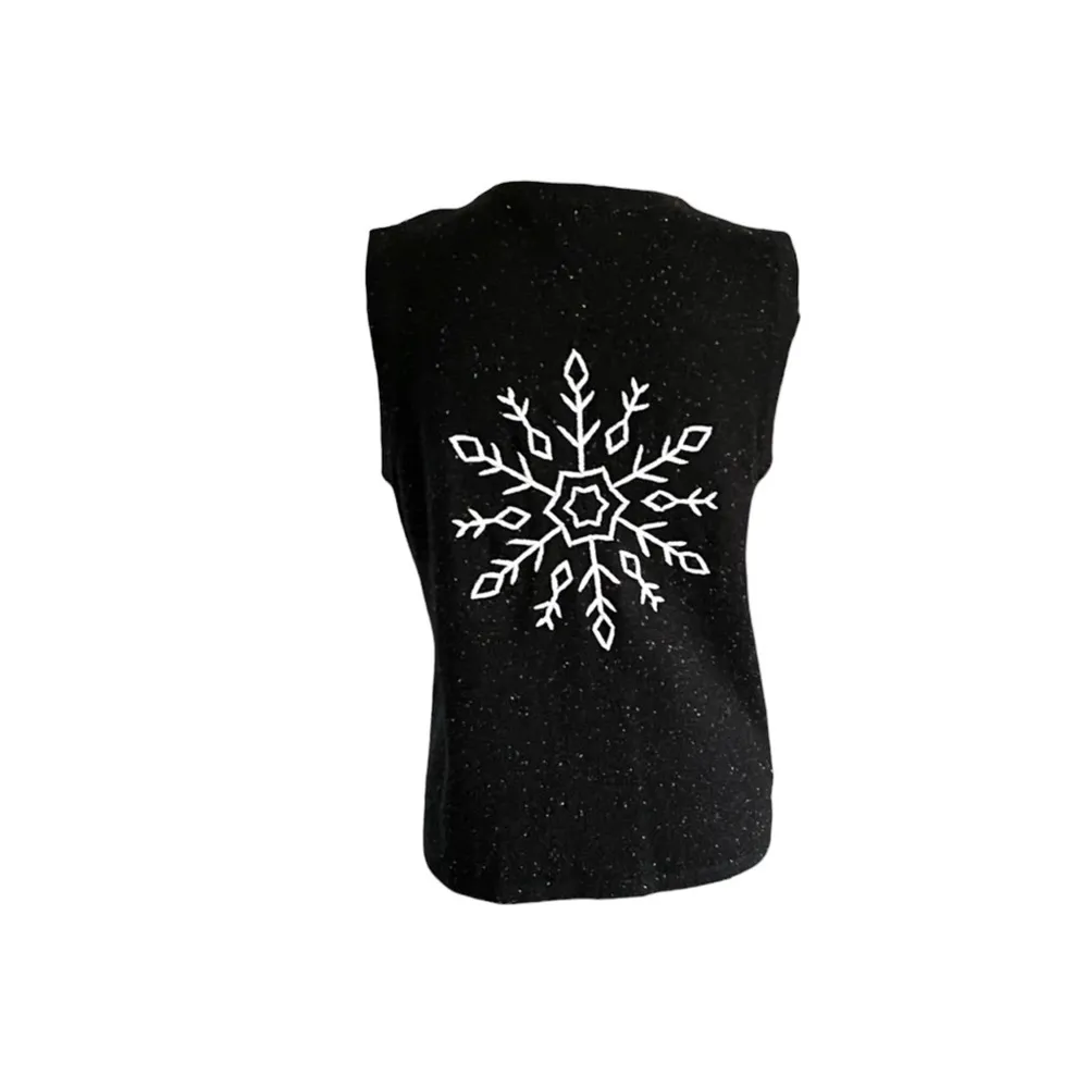 Vintage snowflake confetti, Breckenridge woolen sweater zip vest. Size PS - Image 5