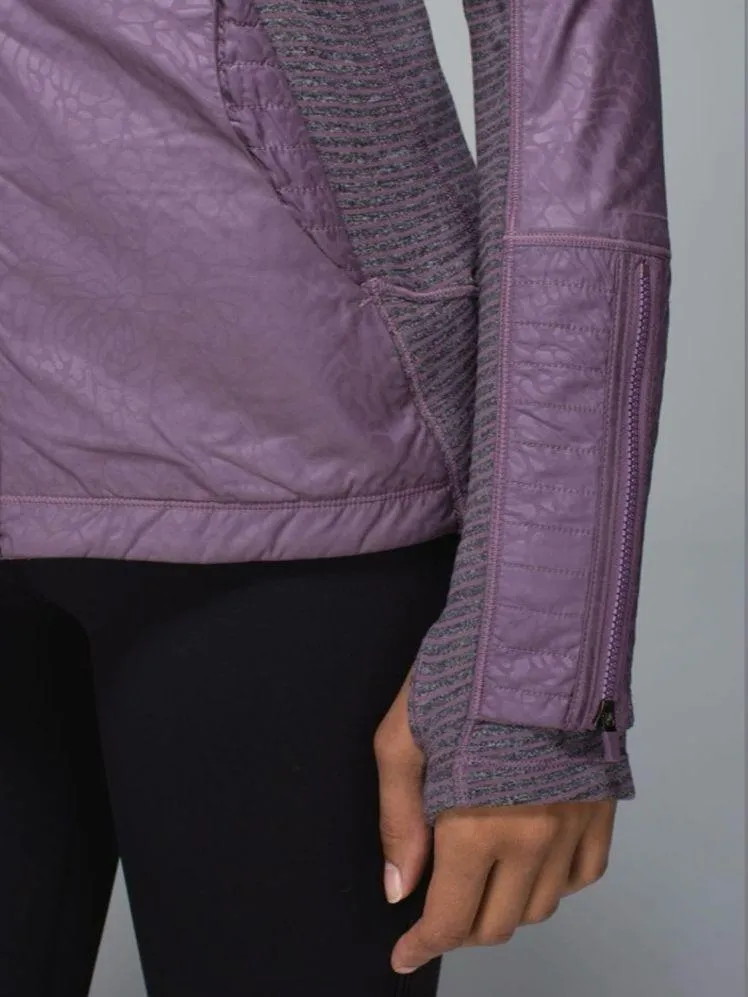 Lululemon Rebel Runner Jacket Heathered Black/Purple Fog Size 4 - Image 4