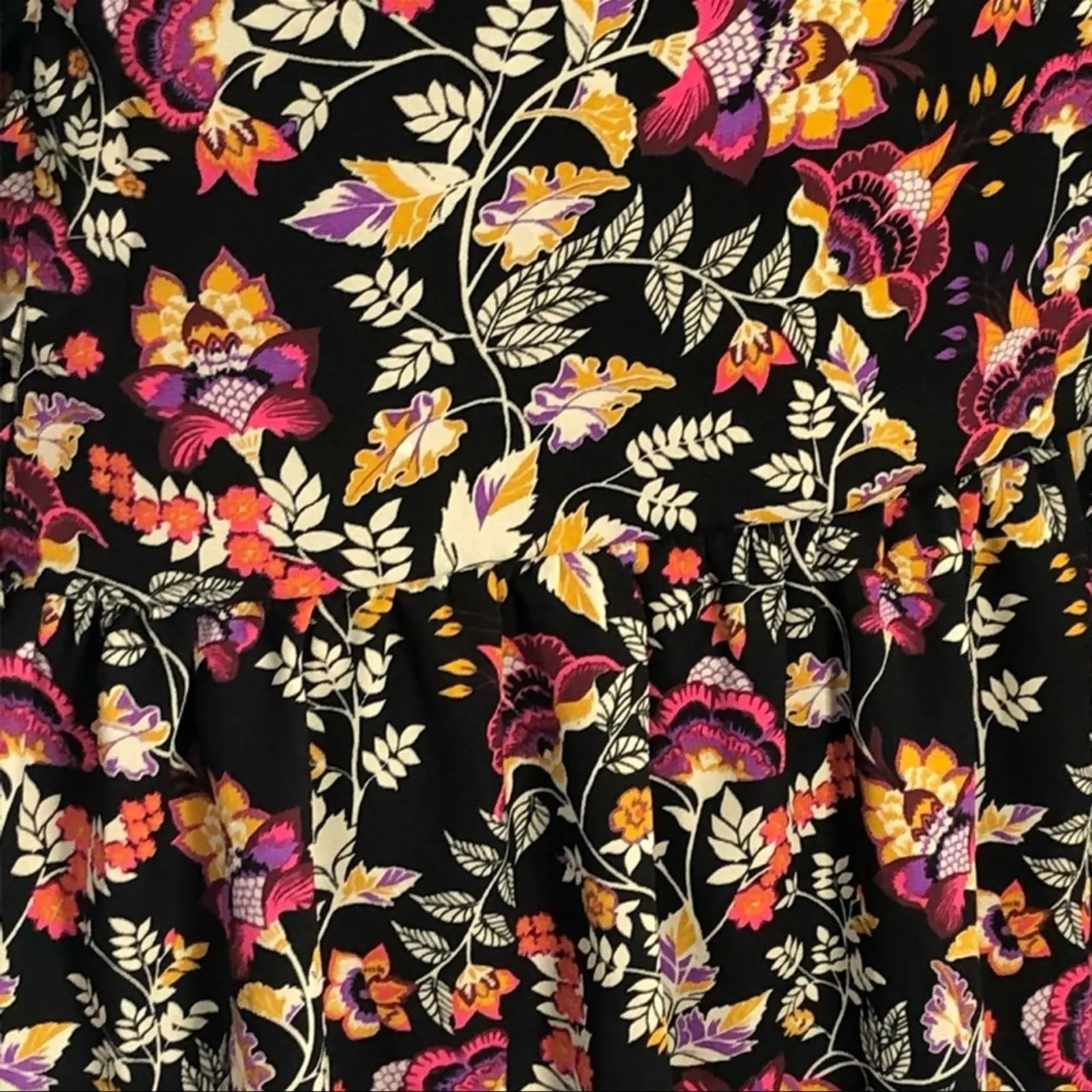 H&M Divided Y2K Floral Mini Dress Bell Sleeves Drop Waist Size 4 - Image 11