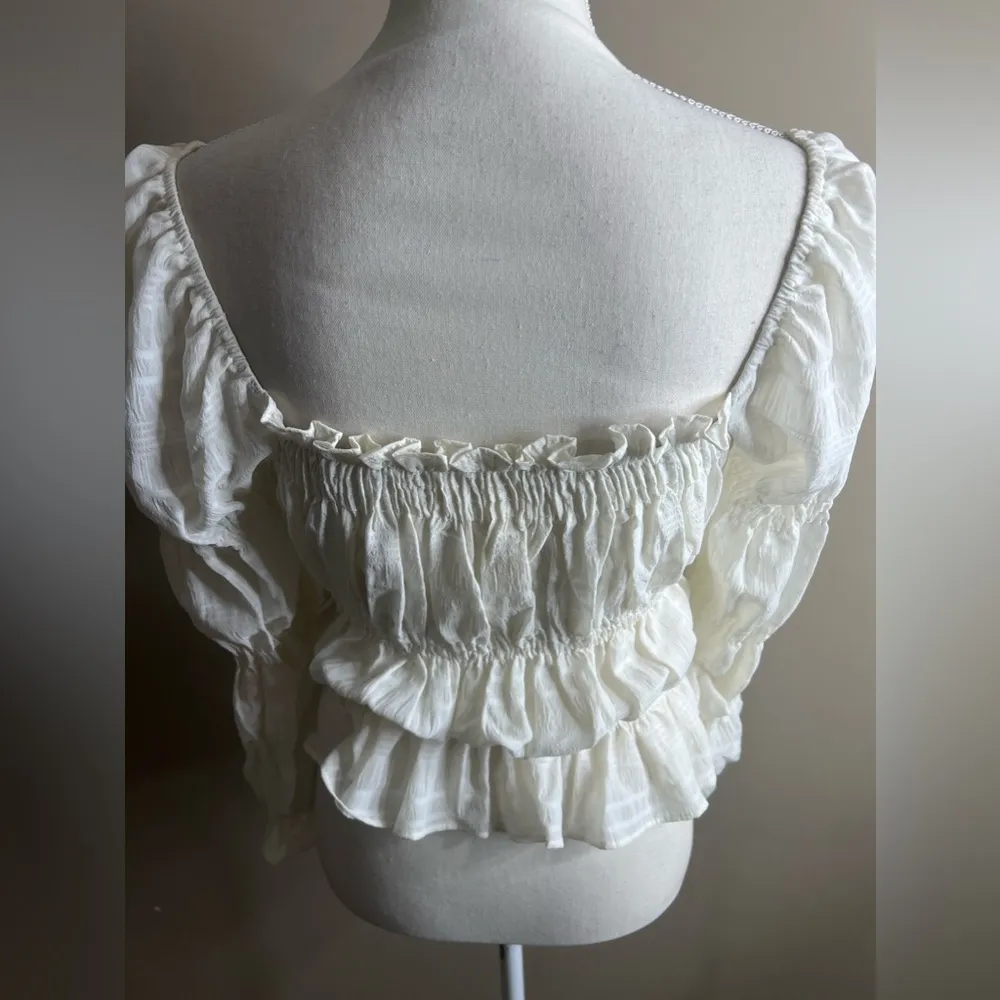 Unbranded semi sheer ruffle peasant top small - Image 9