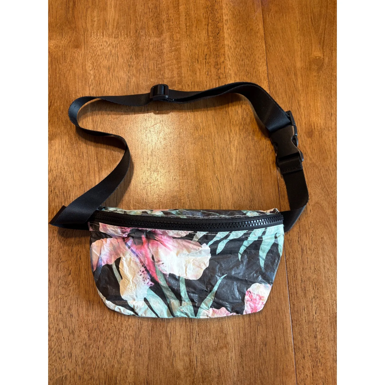 Aloha Floral Fanny Pack Belt‎ Bag Festival With Love From Paradise Black - Image 5