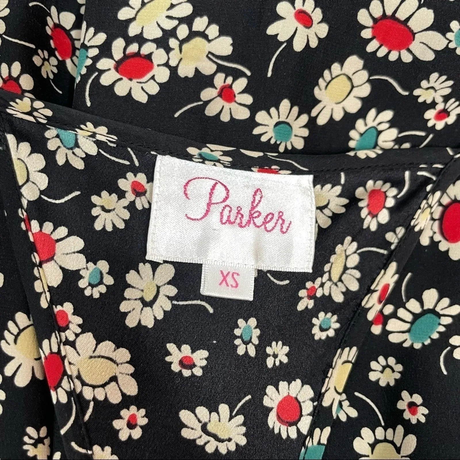 PARKER Silk Dress Womens Size XS Floral Summer Boho Country Chic Cottage Fairy - Image 6