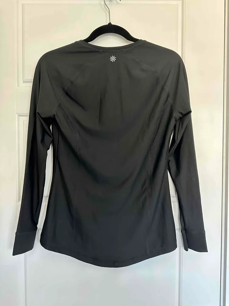 Athleta Zip Up Black Track Fitness Swim Jacket, Size Medium - Image 3