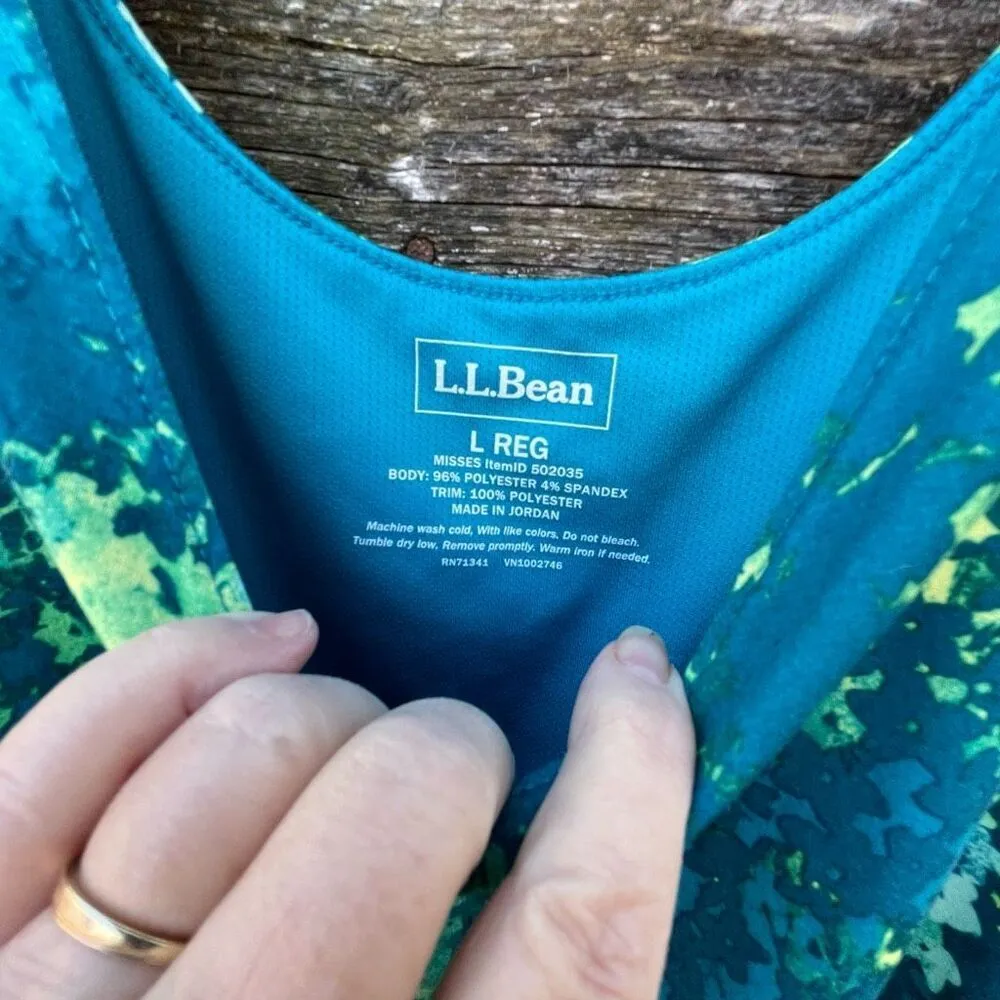L.L. Bean size L watercolor floral print tank dress. Blue Size L - Image 3