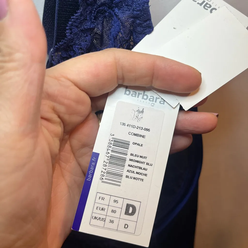 Barbara Paris Midnight Blue Underwire Lace Embroidered Body Suit 36D NWT Size undefined - Image 7