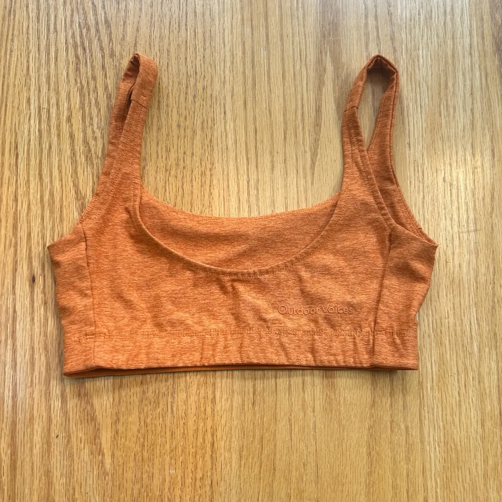 Outdoor Voices Orange Rust Double Time Athletic Sports Bra Women's Size XS - Image 2