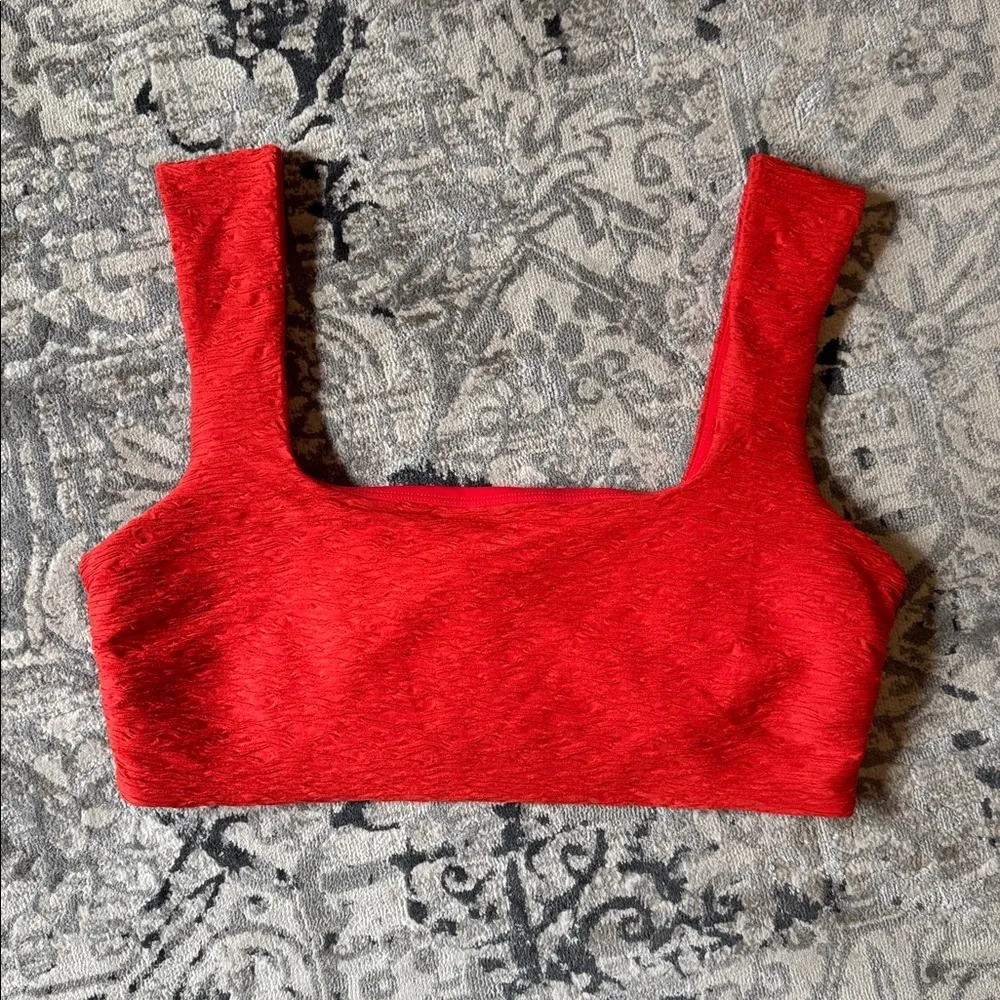Mara Hoffman Raina Textured Bikini Top in Red Size 2X NWT - Image 3