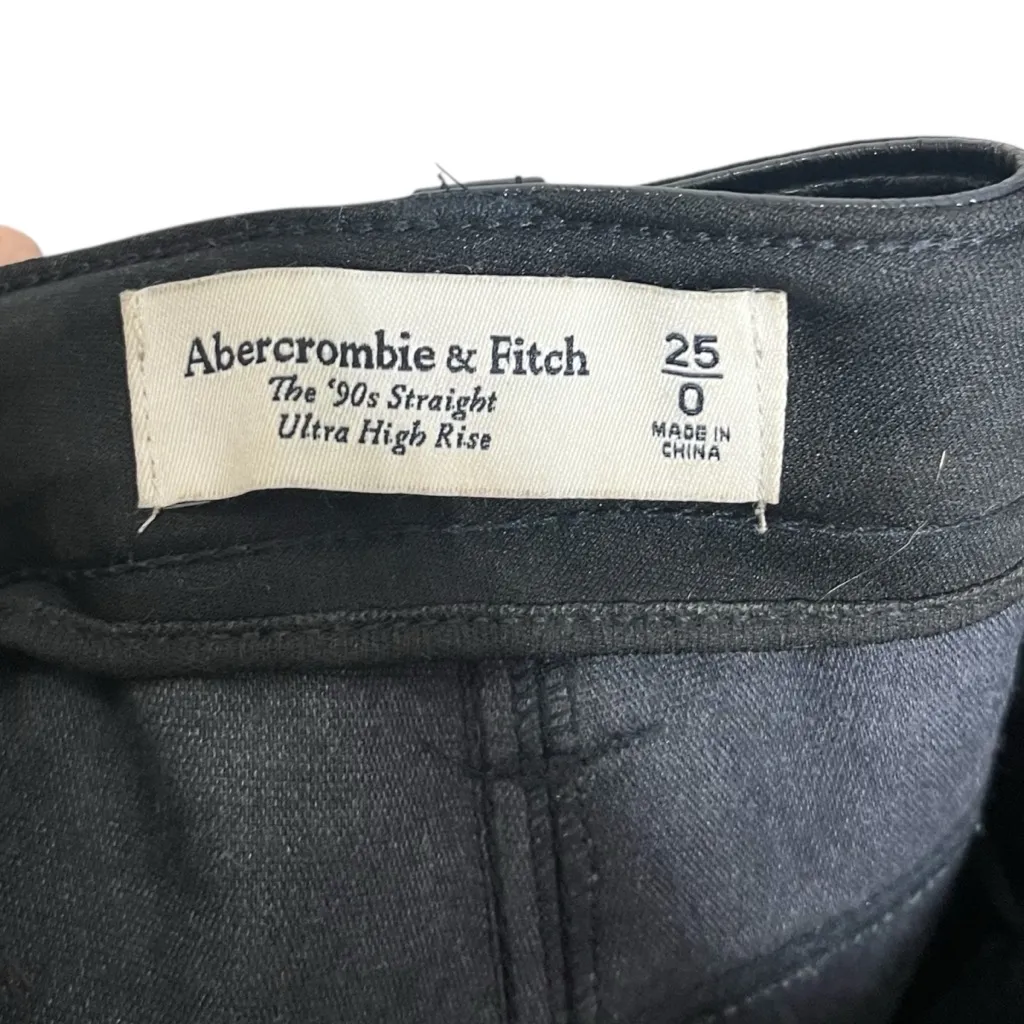 Abercrombie & Fitch Navy Faux Leather Pants Women’s Size 25 High Rise Straight - Image 8