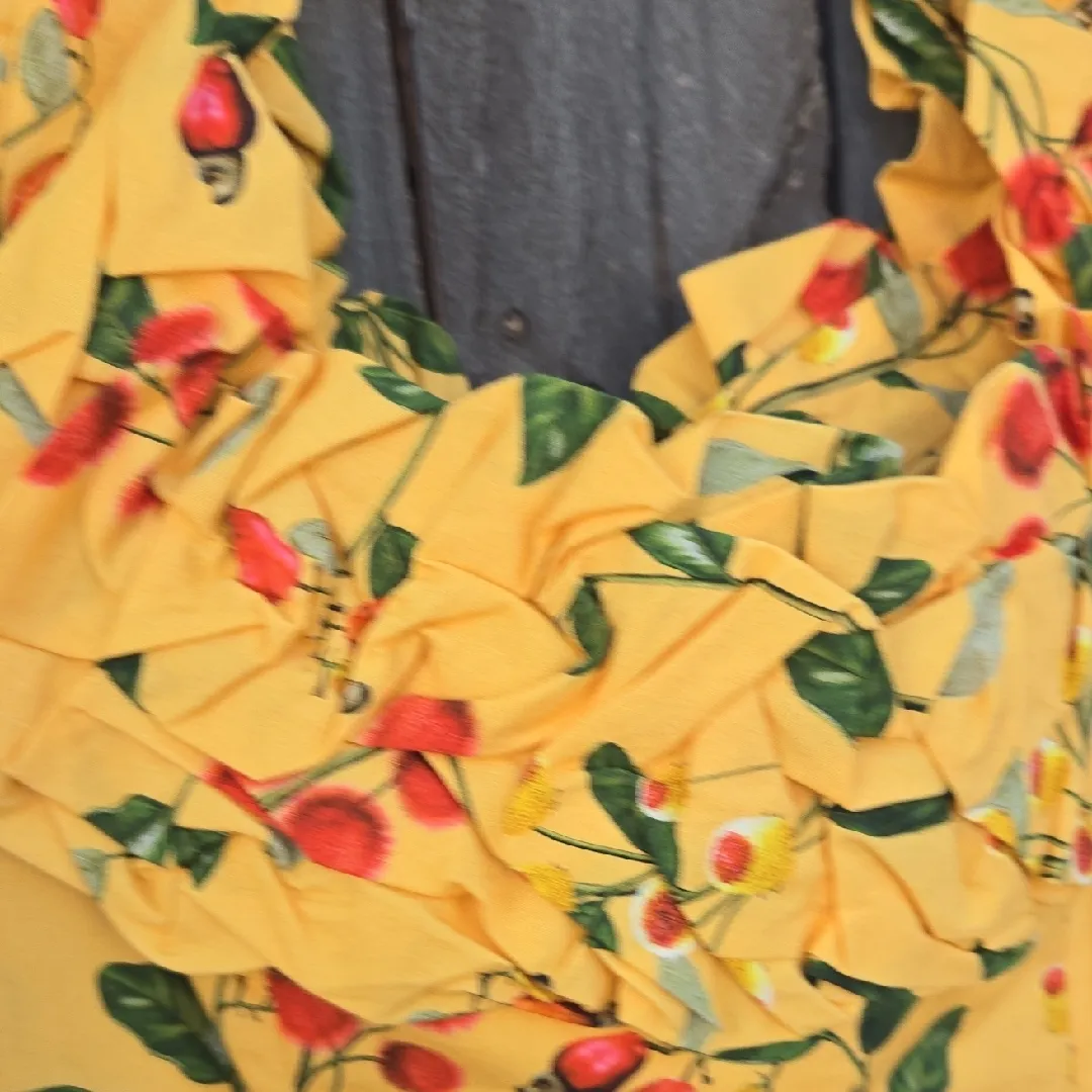 Agua Bendita Yellow Floral Off-Shoulder Mini Dress - Image 5