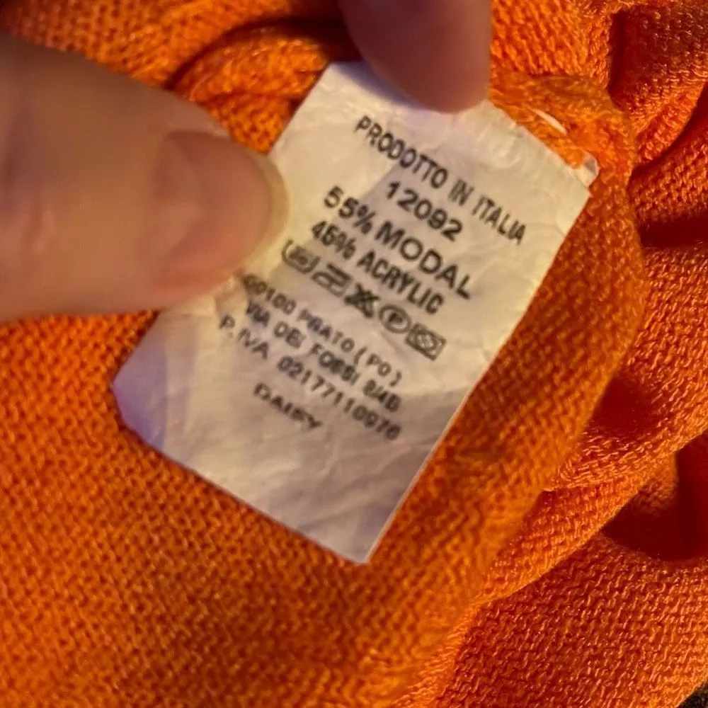 My Glamour lady made in Italy size XL Modal blend sweater. Orange - Image 4