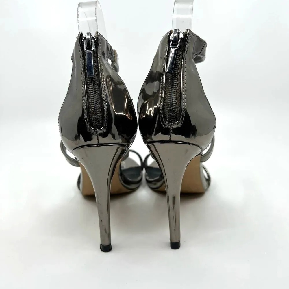 Silver Metallic Stiletto Heels Sandal Women's 6.5 US - Image 6