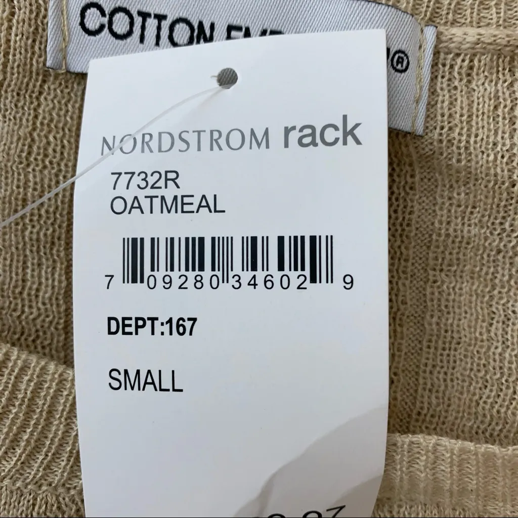 Cotton Emporium tan side‎ button crew neck sweater - Image 6