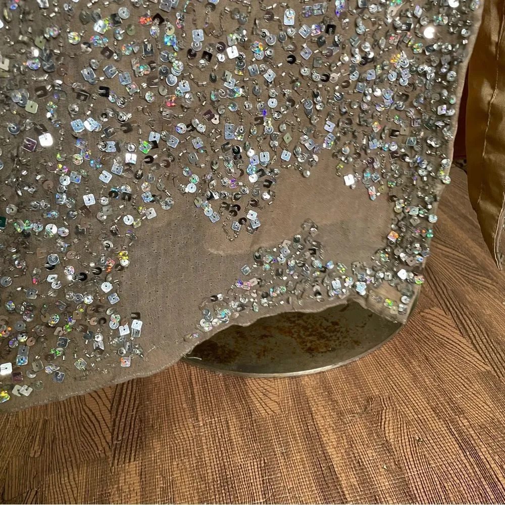 BG Haute silver all over sequin strapless evening prom gown‎ size 2 - Image 4