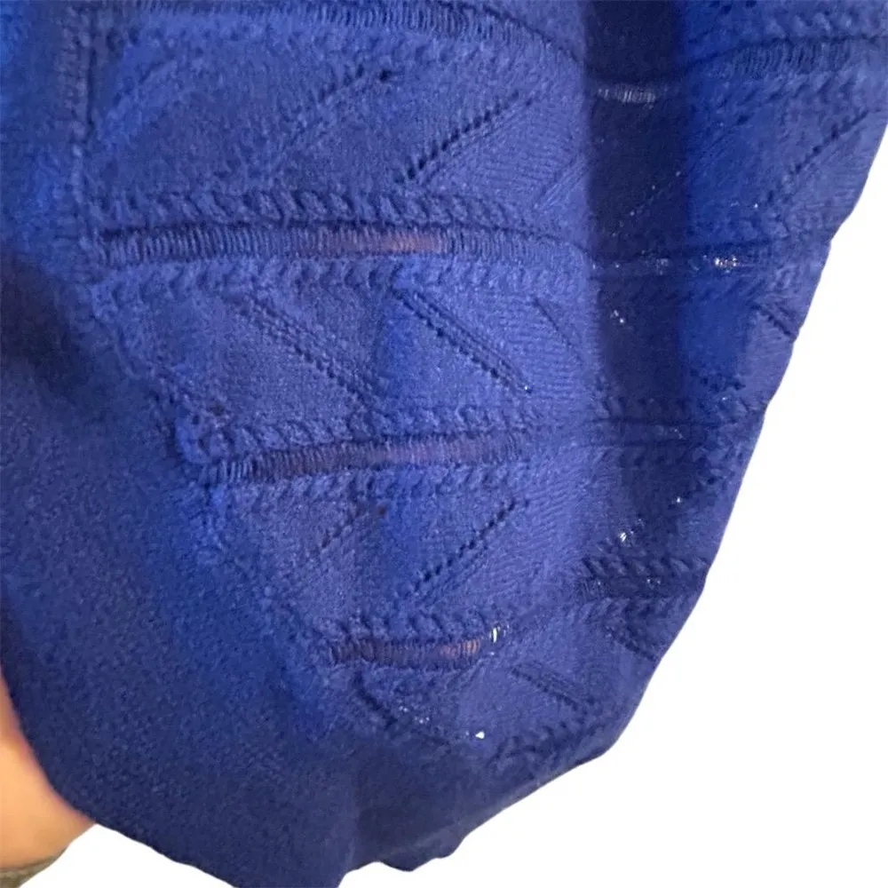 East 5th Women's XL Blue Open Front Cardigan Sweater Casual Short Sleeve - Image 5